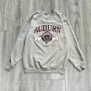Vintage 90s Pro Player Auburn University Tigers Crewneck Sweatshirt Gray Medium